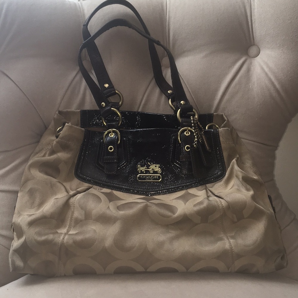 Coach Madison Op Art Sateen Carryall Satchel